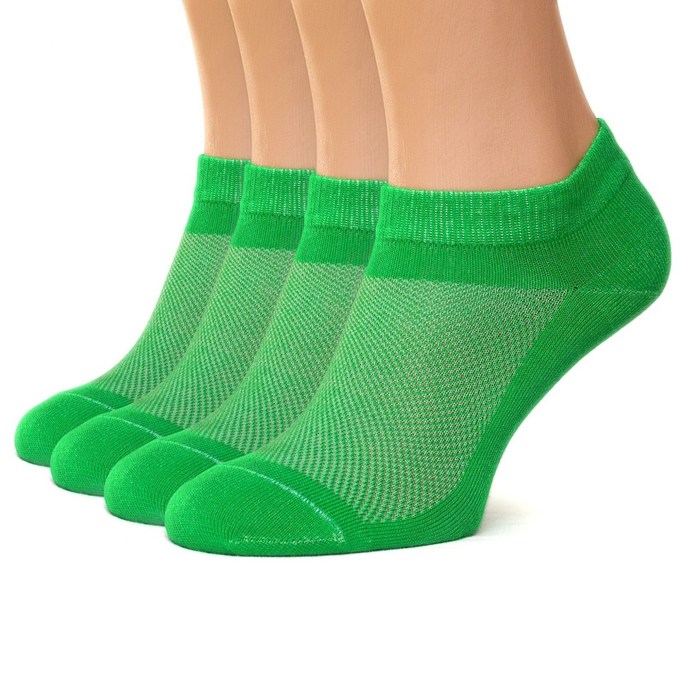 DUNA Green Thin Breathable Cotton Low Cut Ankle socks for Women Men, 4 Pack